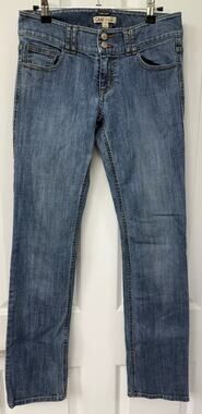 CABI size 4 jeans straight leg ankle double button closure denim jeans